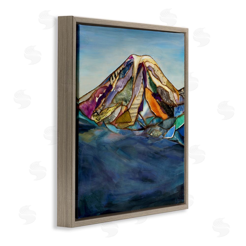 Van Horne-Borcherding Collaged Layers Mountain Brown Floating Frame Canvas Wall Art Print