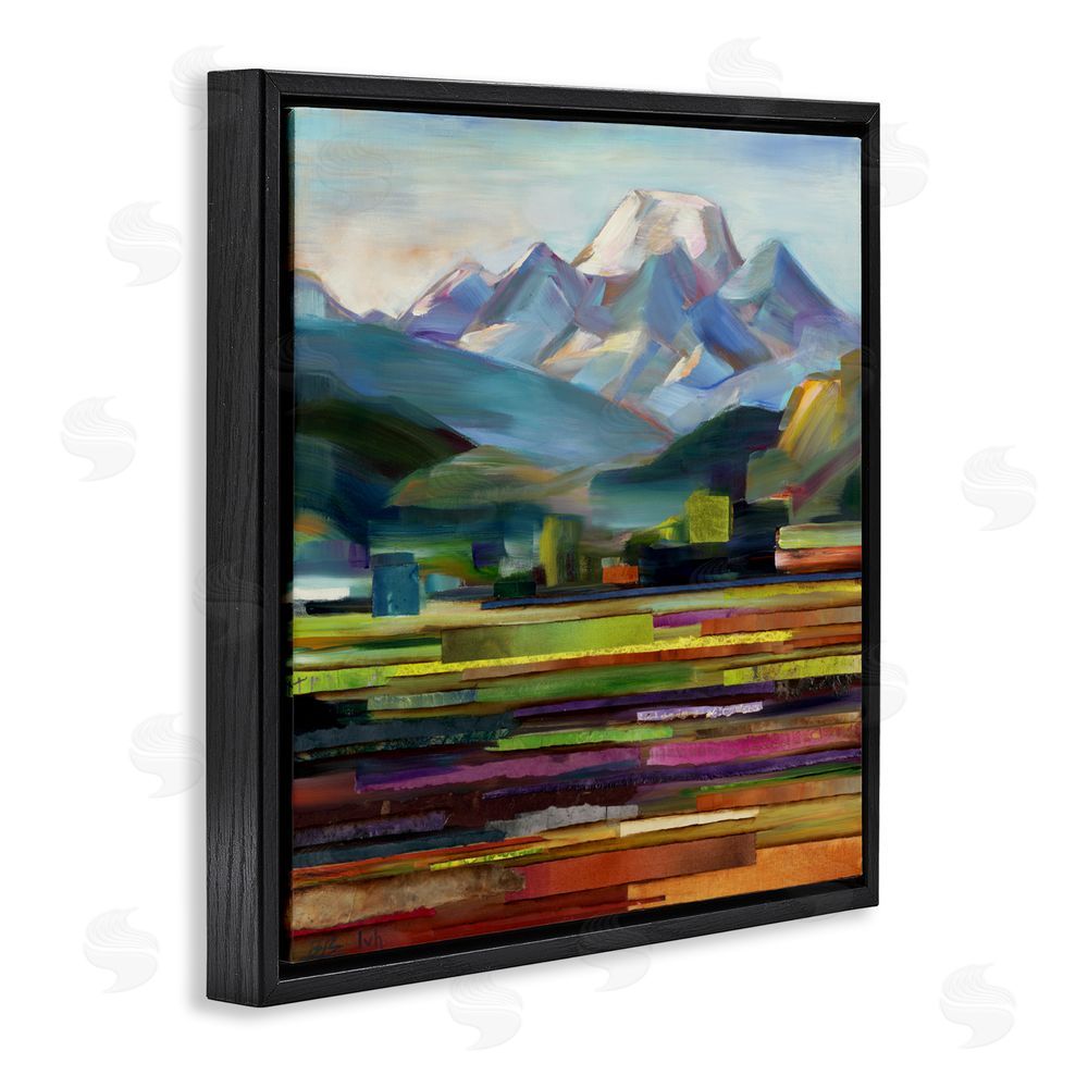 Borcherding Nature's Layers Mountain Scene Black Floating Frame Canvas Wall Art Print