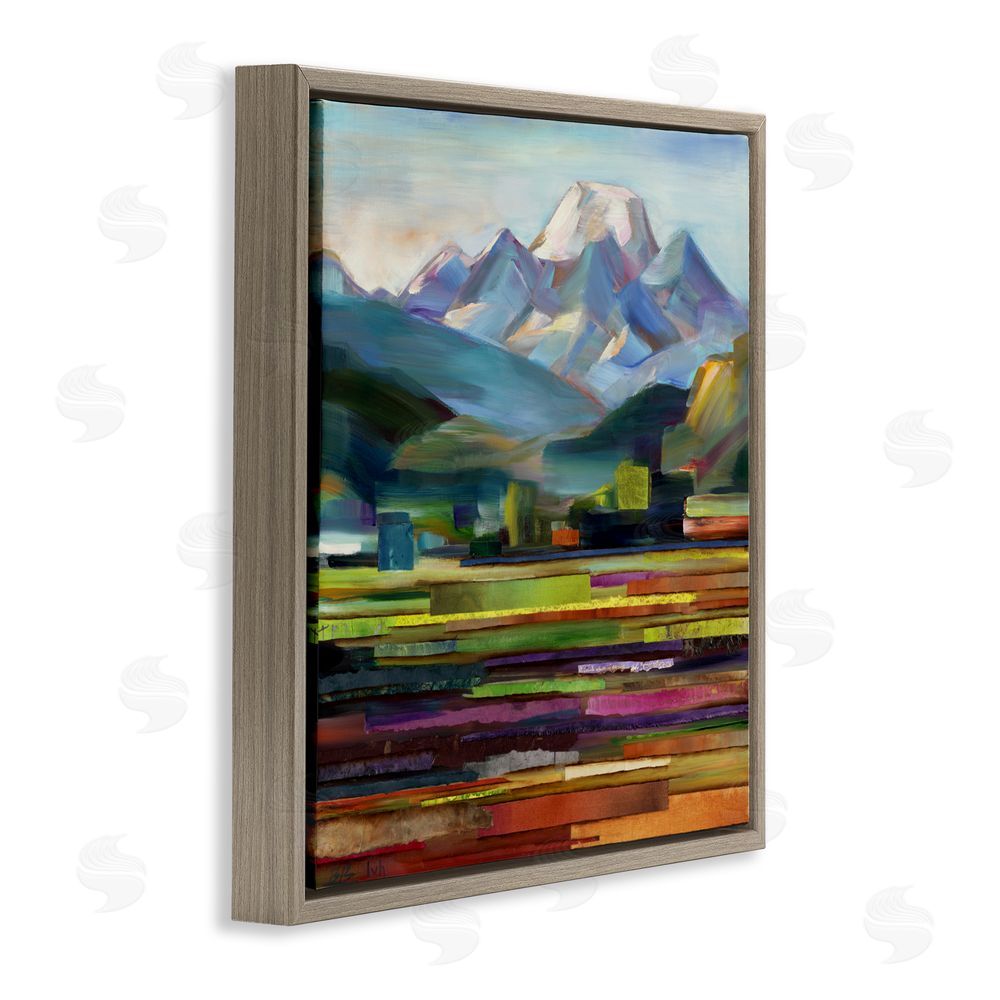 Borcherding Nature's Layers Mountain Scene Brown Floating Frame Canvas Wall Art Print