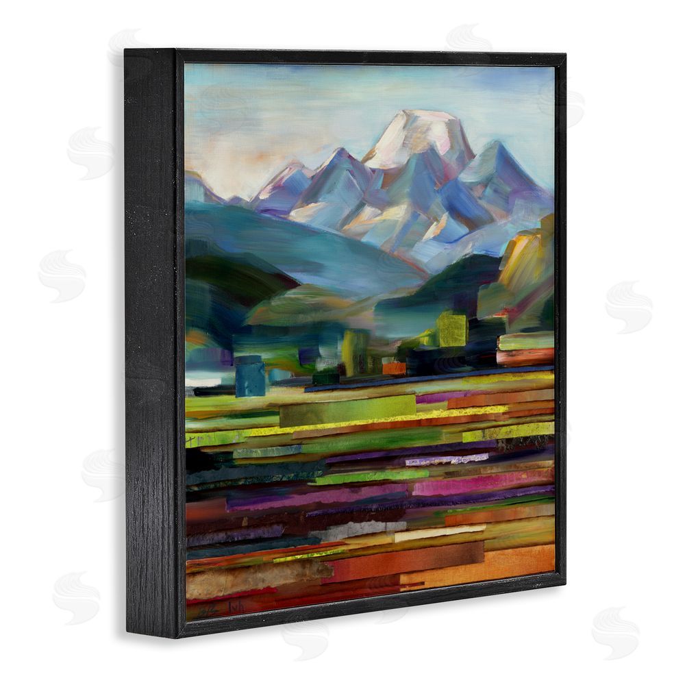 Borcherding Nature's Layers Mountain Scene Black Framed Giclee Wall Art Print