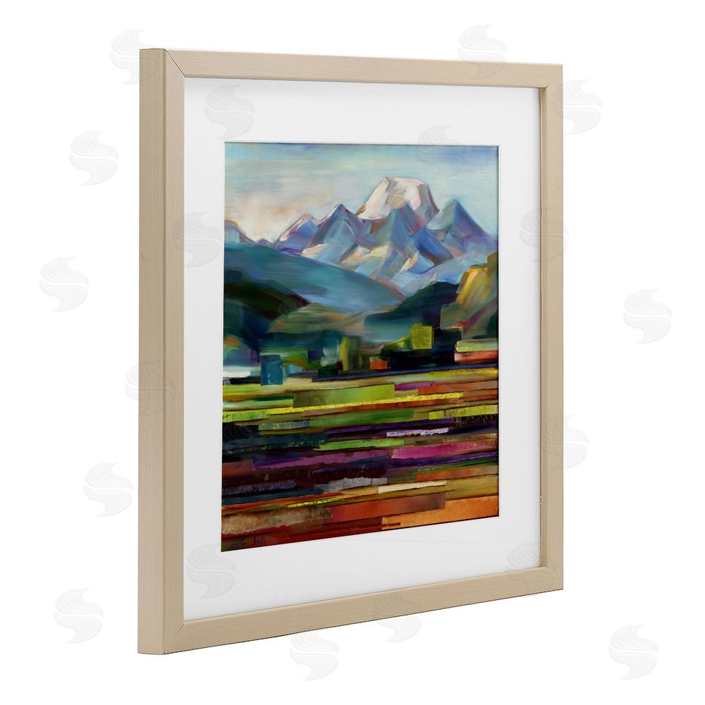 Borcherding Nature's Layers Mountain Scene Brown Framed Print Under Glass Wall Art