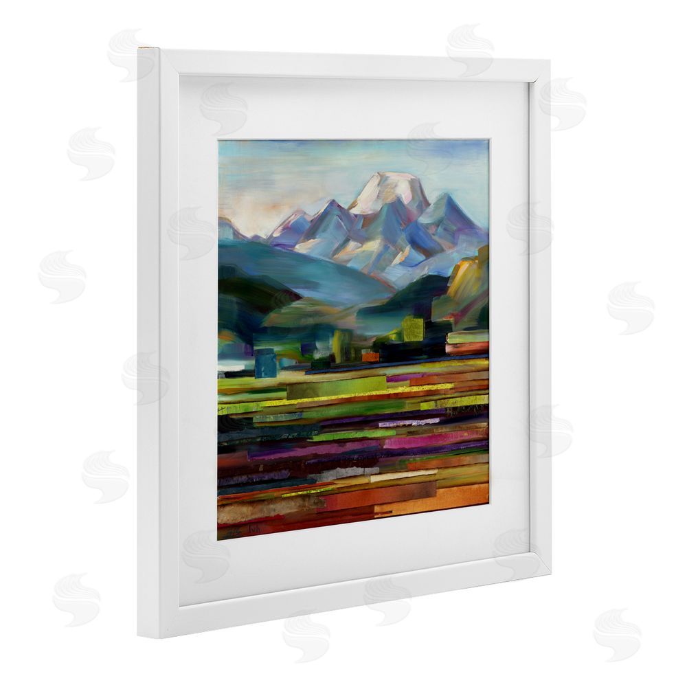 Borcherding Nature's Layers Mountain Scene White Framed Print Under Glass Wall Art