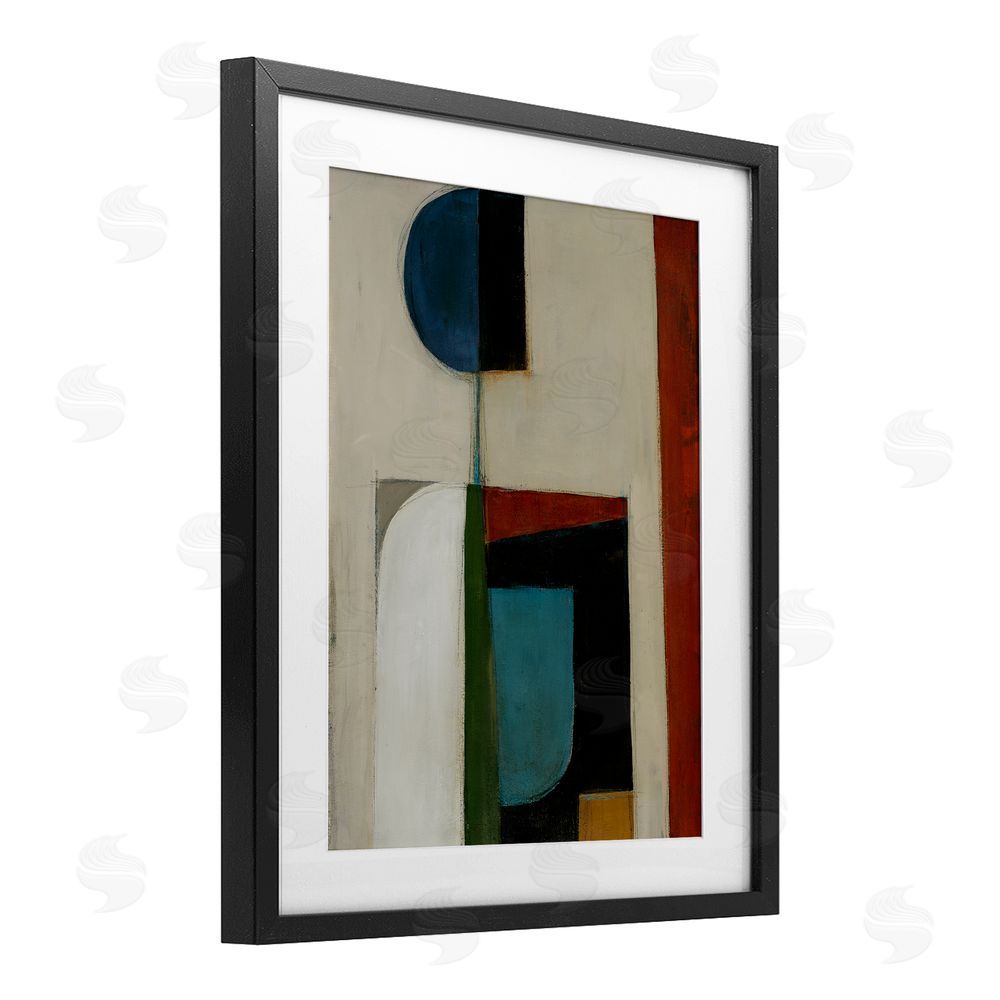 Kippi Leonard Balanced Abstract Structure Black Framed Print Under Glass Wall Art