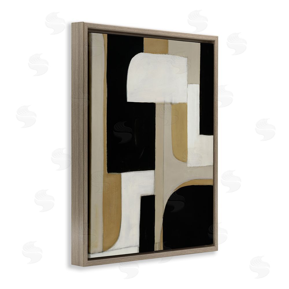 Kippi Leonard Minimalist Geometrics in Neutrals Brown Floating Frame Canvas Wall Art