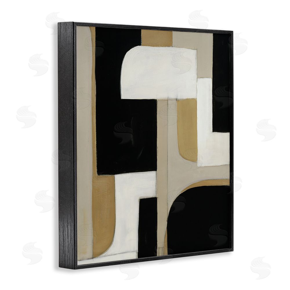 Kippi Leonard Minimalist Geometrics in Neutrals Blacked Framed Giclee Wall Art Print