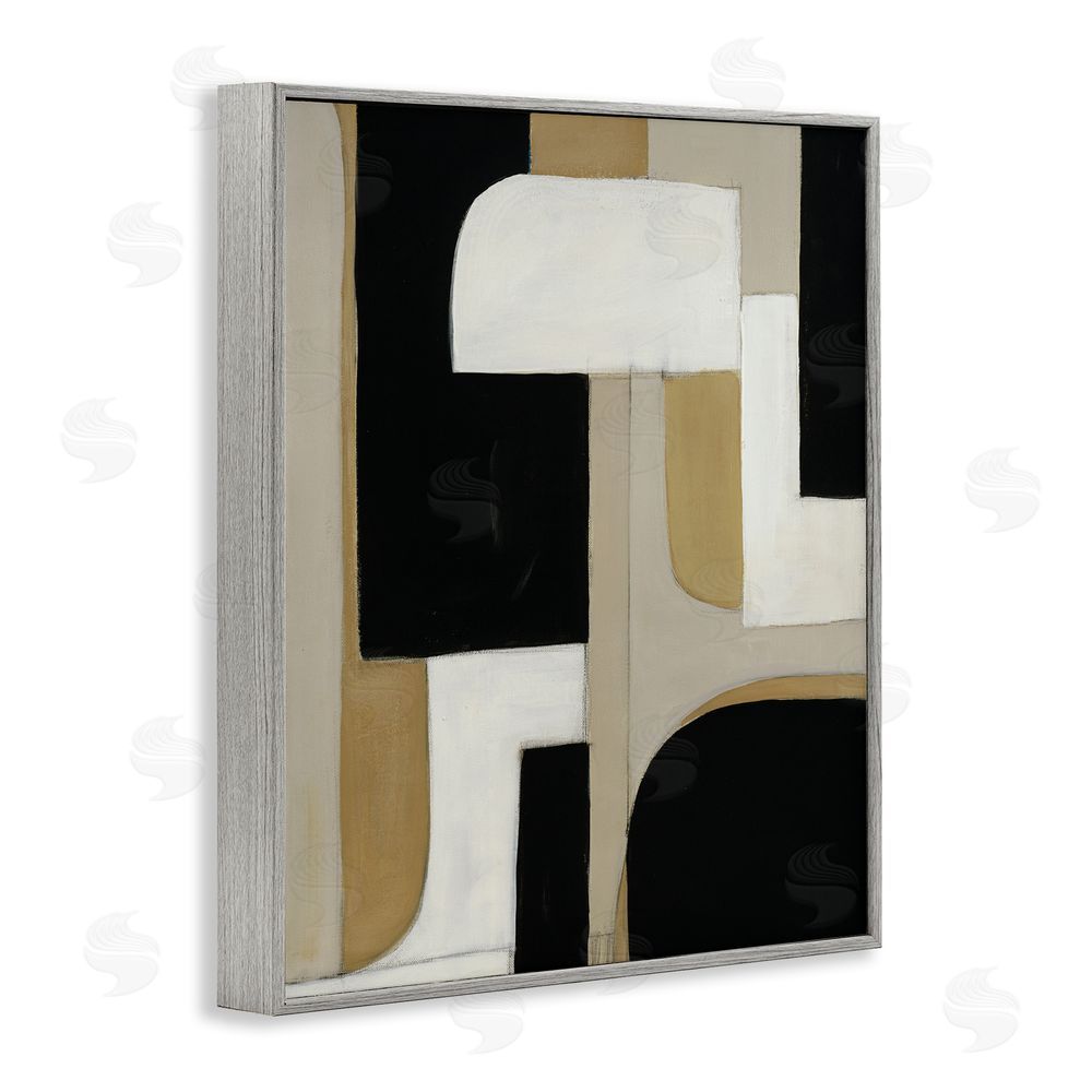 Kippi Leonard Minimalist Geometrics in Neutrals Gray Framed Giclee Wall Art Print