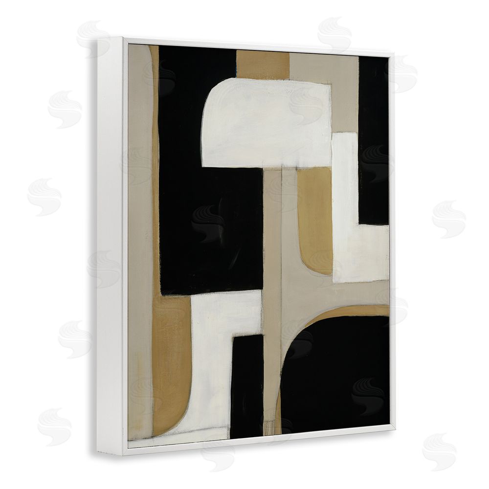 Kippi Leonard Minimalist Geometrics in Neutrals White Framed Giclee Wall Art Print