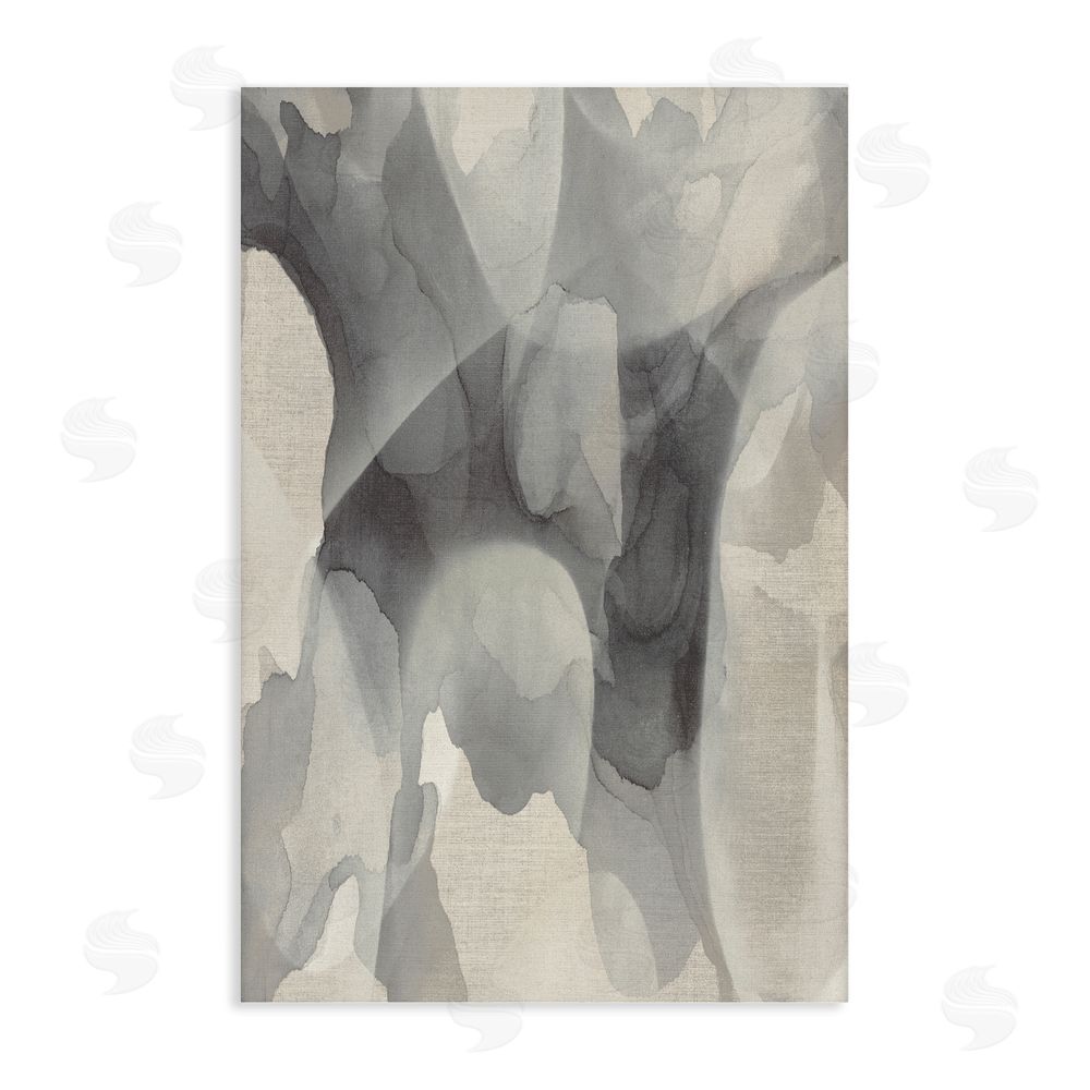 Kippi Leonard Monochrome Watery Drips Stretched Canvas Wall Art