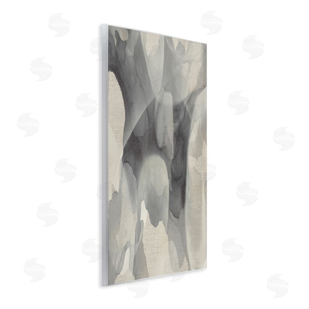 Kippi Leonard Monochrome Watery Drips Wooden Wall Plaque Art Print