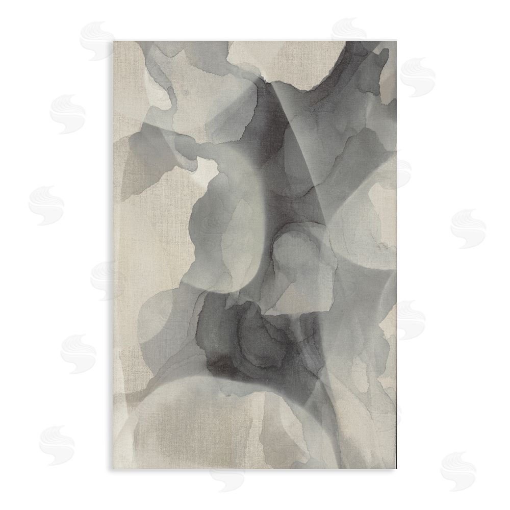 Kippi Leonard Mottled Monochrome Abstract Stretched Canvas Wall Art
