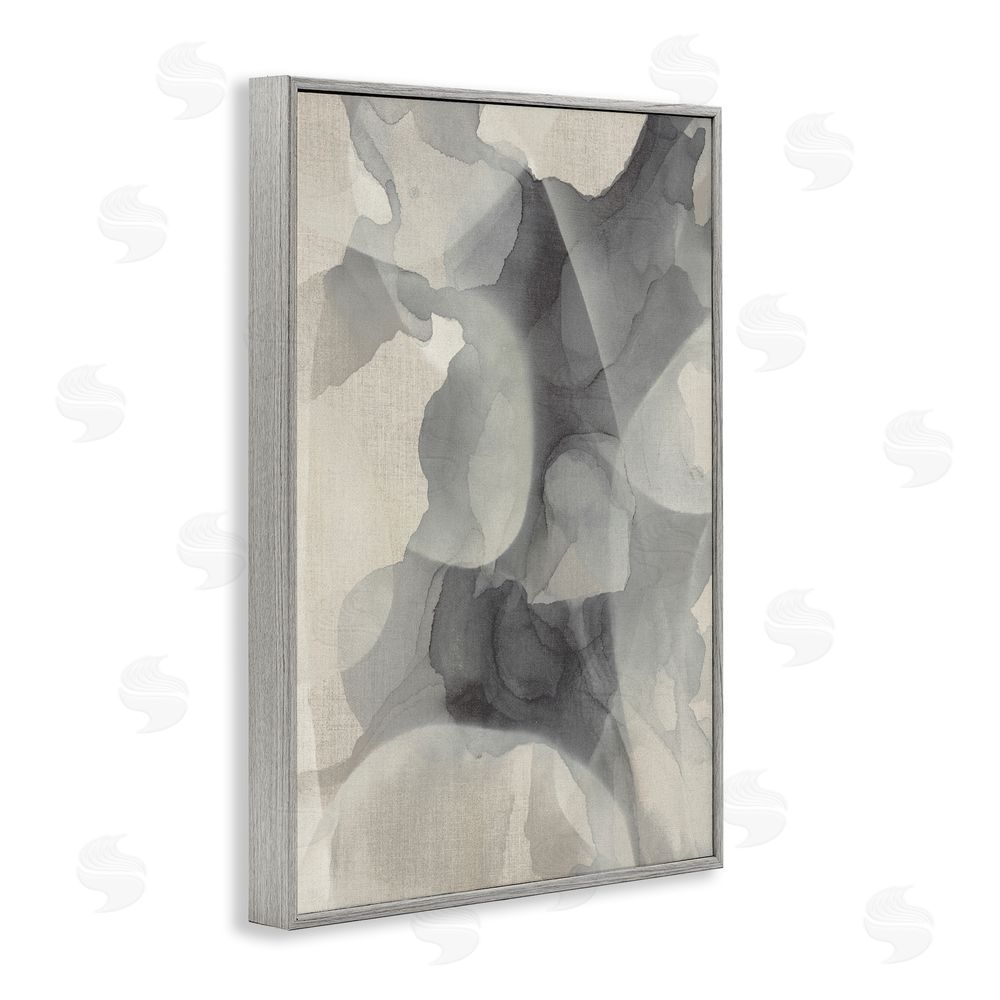 Kippi Leonard Mottled Monochrome Abstract Gray Framed Giclee Wall Art Print