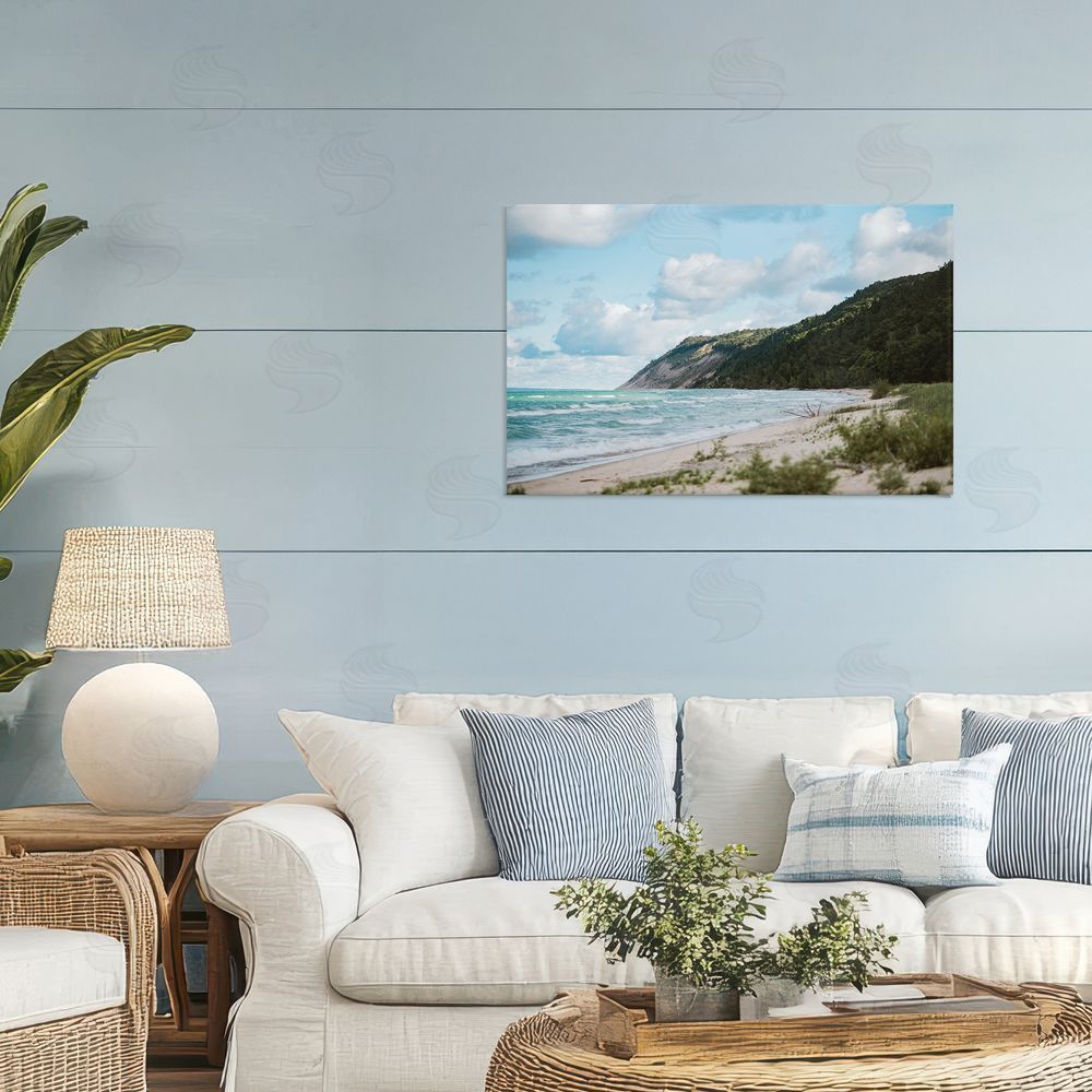 Amy Carroll Sleeping Bear Cliff Stretched Canvas Wall Art Print in Room