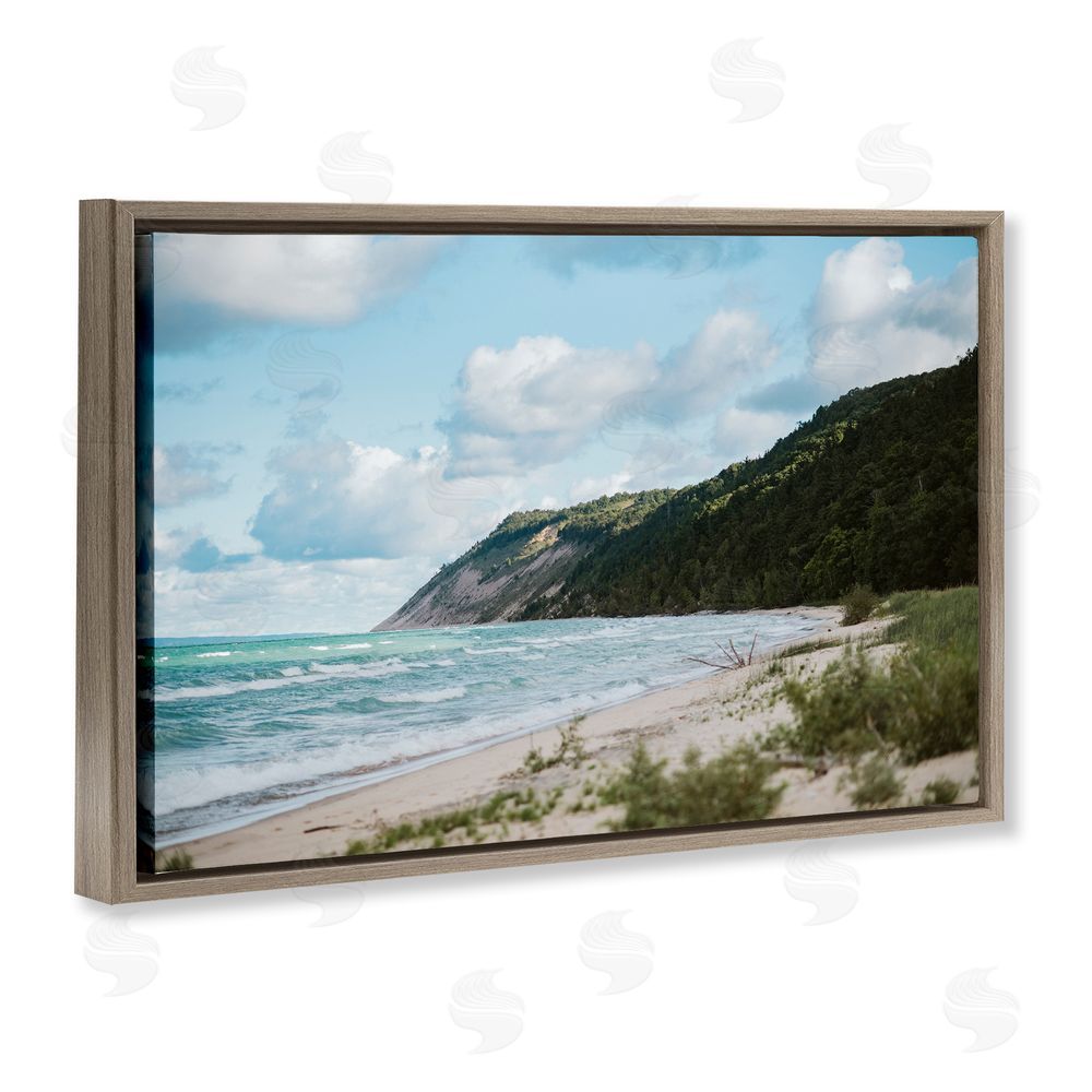 Amy Carroll Sleeping Bear Cliff Brown Floating Frame Canvas Wall Art Print