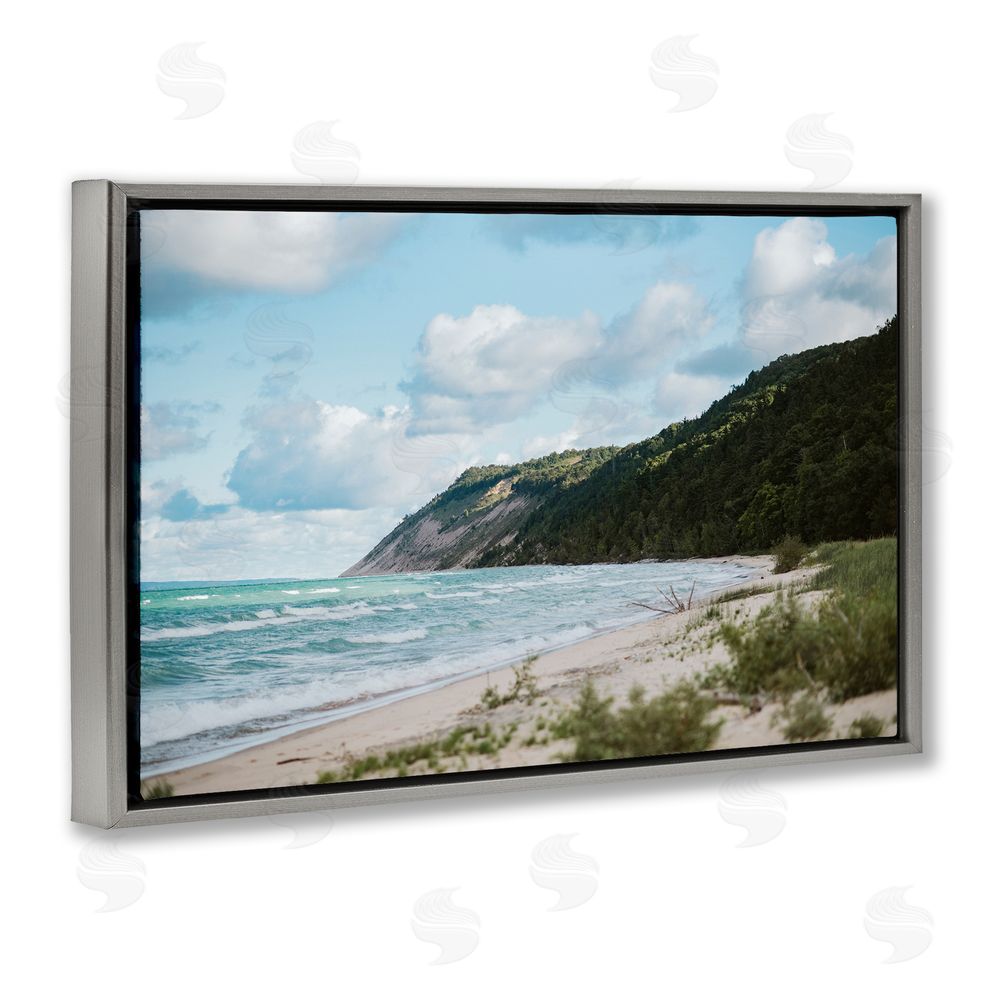 Amy Carroll Sleeping Bear Cliff Gray Floating Frame Canvas Wall Art Print