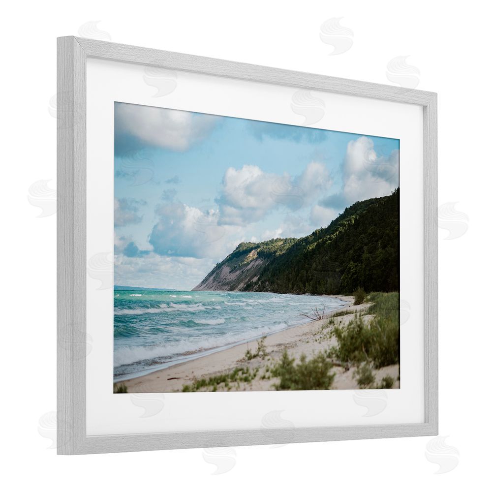 Amy Carroll Sleeping Bear Cliff Gray Framed Print Under Glass Wall Art