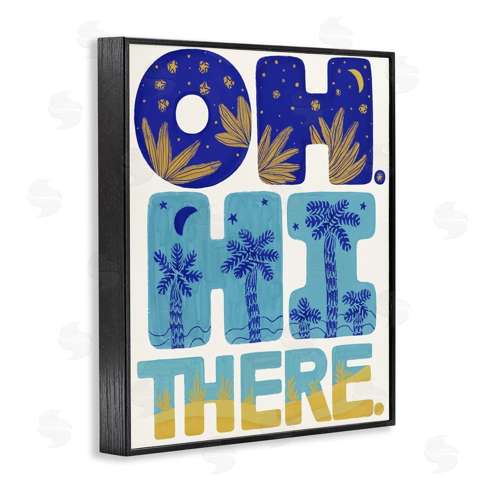 Connie Summers Oh Hi There Tropical Black Framed Giclee Wall Art Print