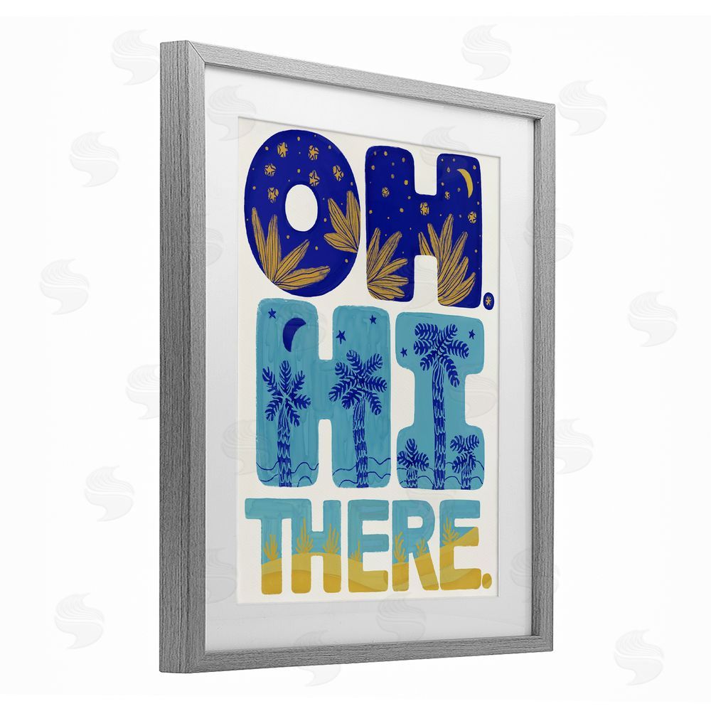 Connie Summers Oh Hi There Tropical Gray Framed Print Under Glass Wall Art