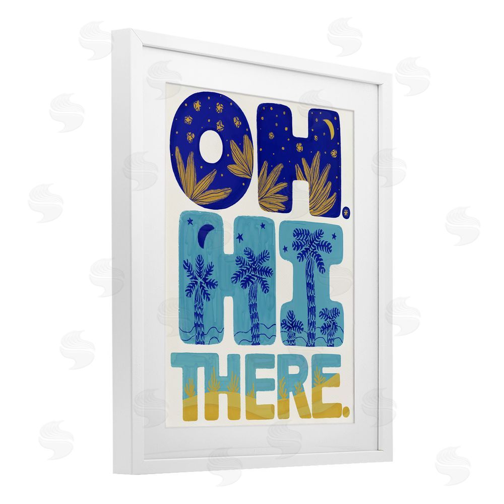 Connie Summers Oh Hi There Tropical White Framed Print Under Glass Wall Art