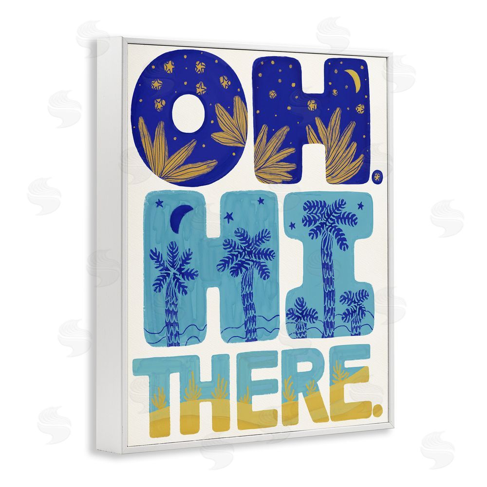 Connie Summers Oh Hi There Tropical White Framed Giclee Wall Art Print