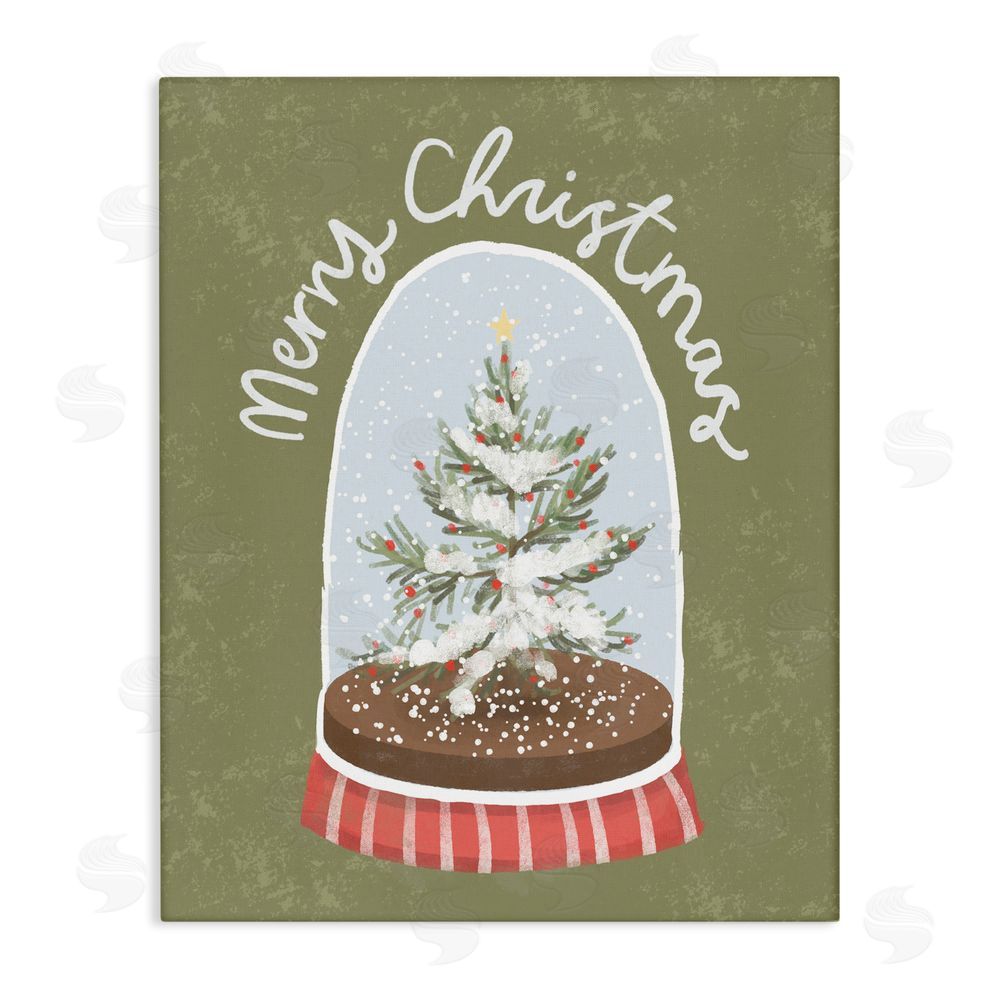 Sadie Harper Merry Christmas Snow Globe Canvas Wall Art Print