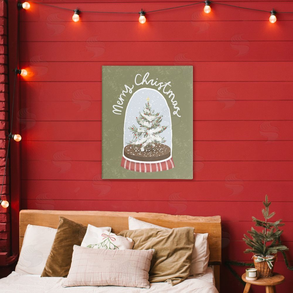 Sadie Harper Merry Christmas Snow Globe Printed Wall Art in Room