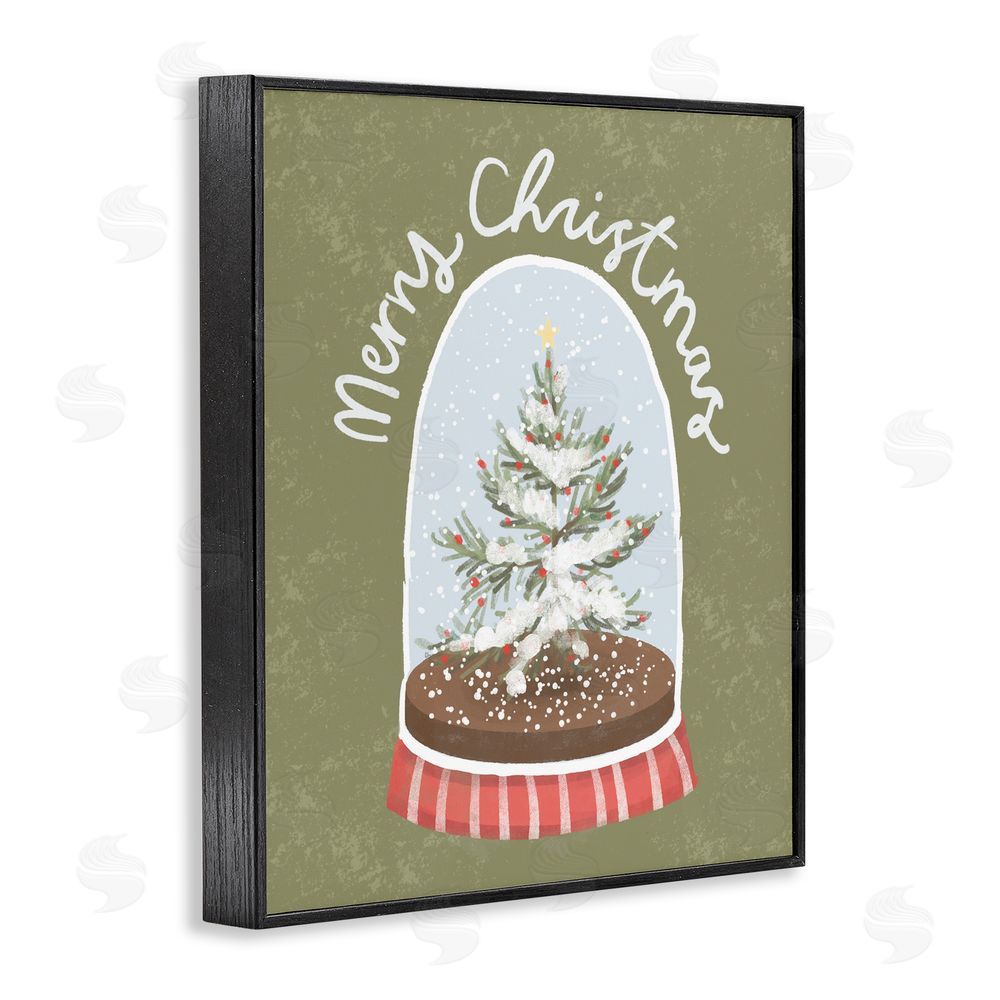 Sadie Harper Merry Christmas Snow Globe Black Framed Giclee Art Print