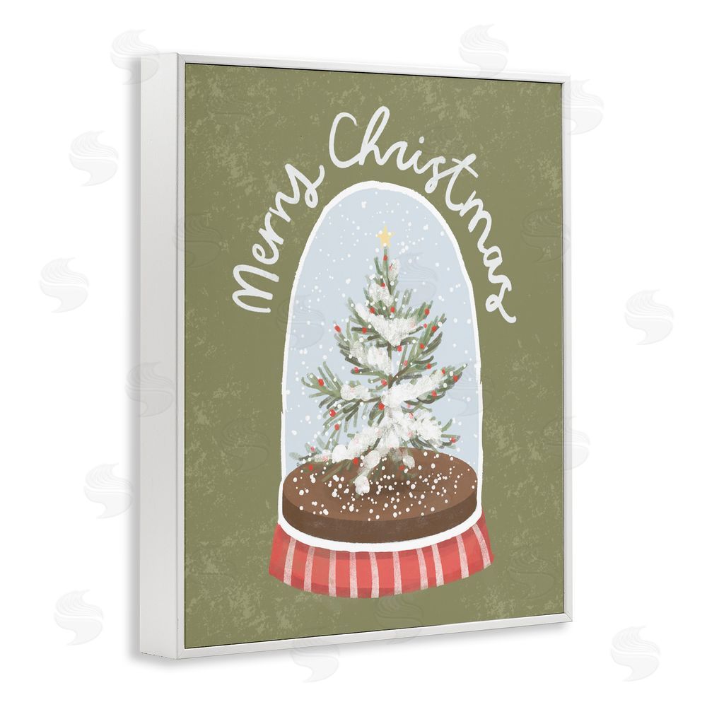Sadie Harper Merry Christmas Snow Globe White Frame Giclee Art Print