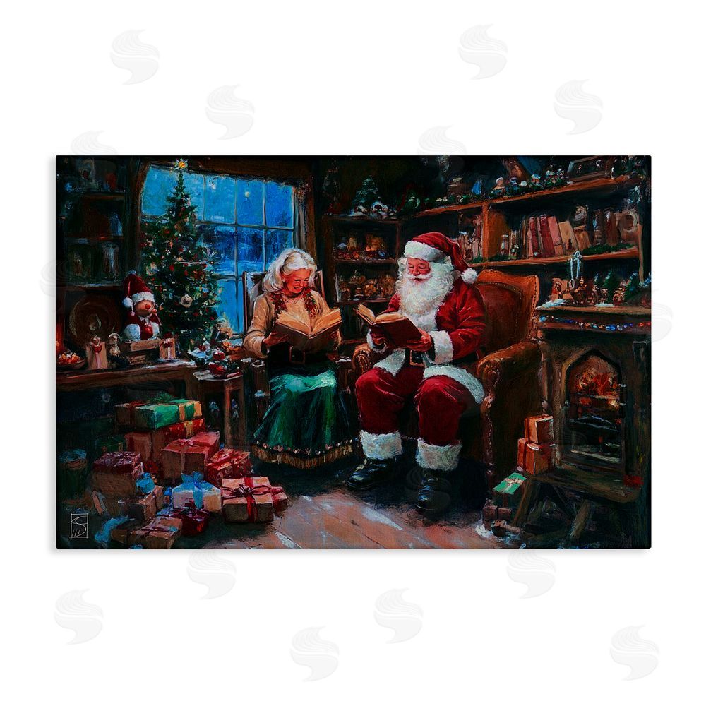 Sara Culpepper Joyous Mr. and Mrs. Claus Canvas Wall Art Print
