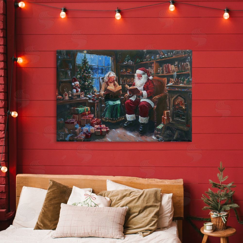 Sara Culpepper Joyous Mr. and Mrs. Claus Printed Wall Art in Room