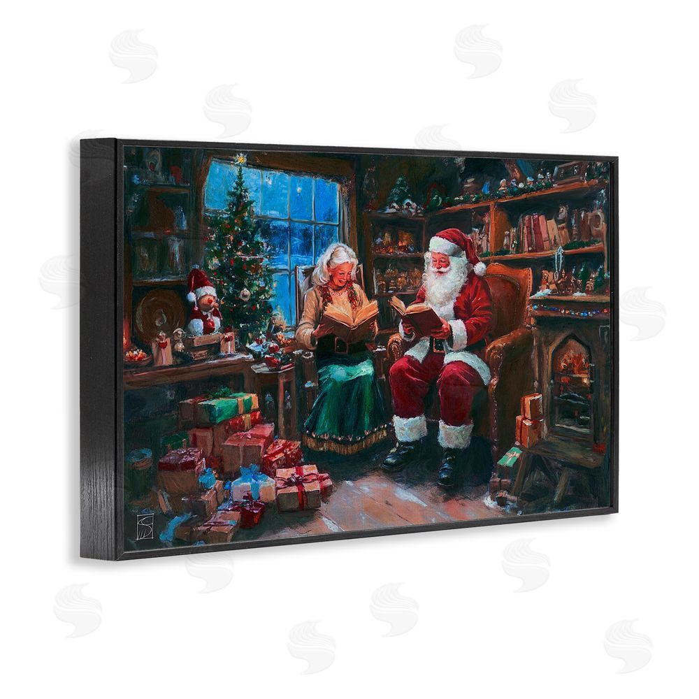 Sara Culpepper Joyous Mr. and Mrs. Claus Black Framed Giclee Art Print