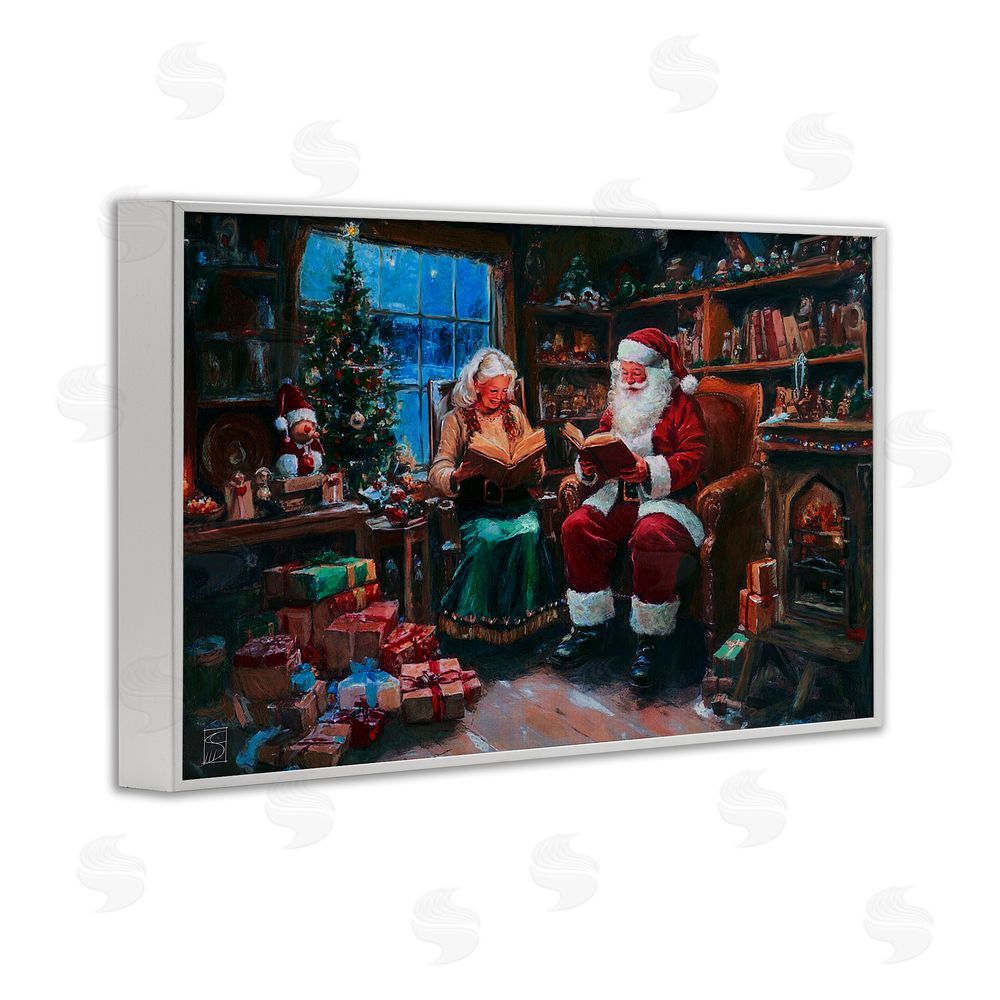 Sara Culpepper Joyous Mr. and Mrs. Claus White Frame Giclee Art Print