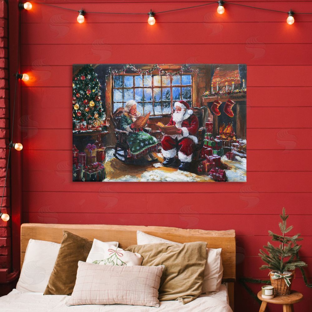 Sara Culpepper Mr. and Mrs. Claus Hearth Printed Wall Art in Room