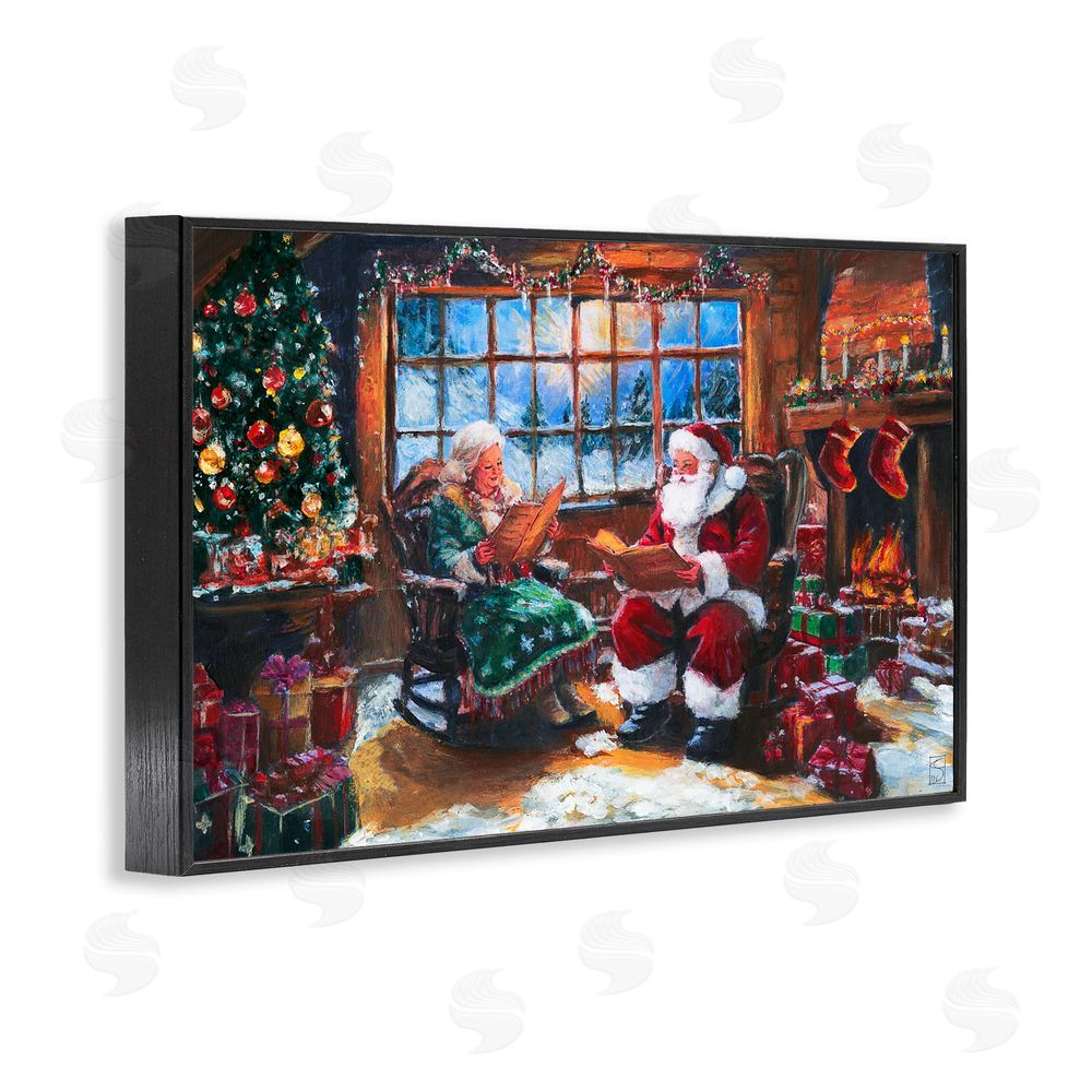 Sara Culpepper Mr. and Mrs. Claus Hearth Black Framed Giclee Art Print