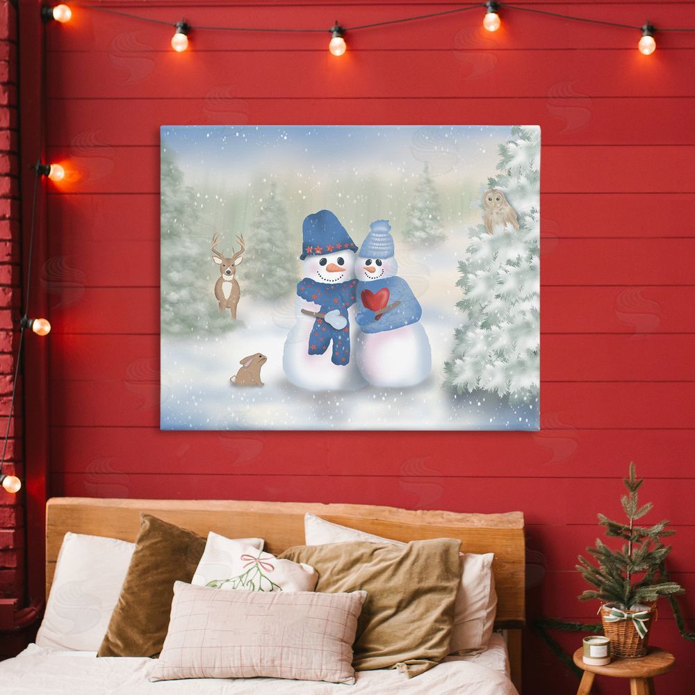 Lynn Kellan Snow In Love Snowman Couple Printed Wall Art in Room