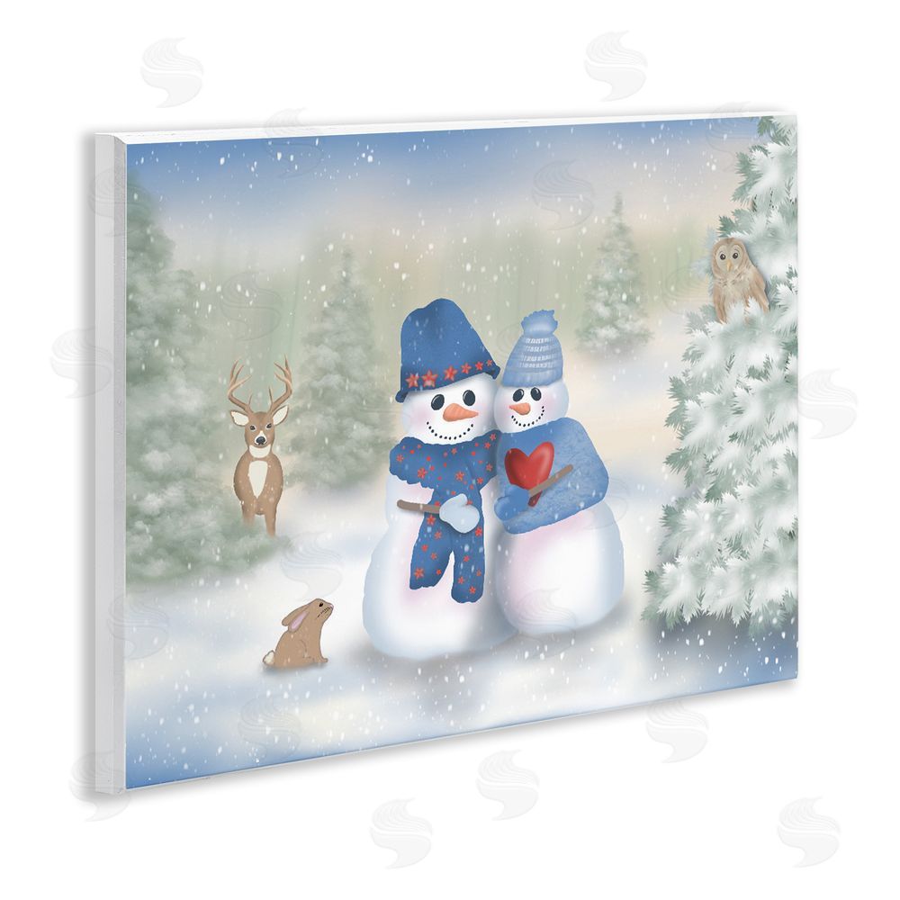 Lynn Kellan Snow In Love Snowman Couple Wall Plaque Art Print