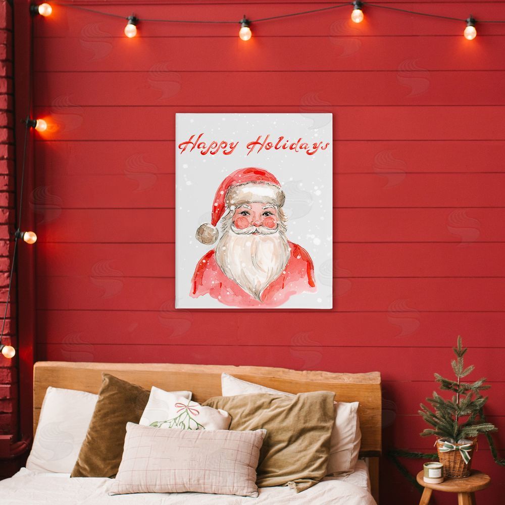 Elena Fay Happy Holidays Jolly Santa Printed Wall Art in Room