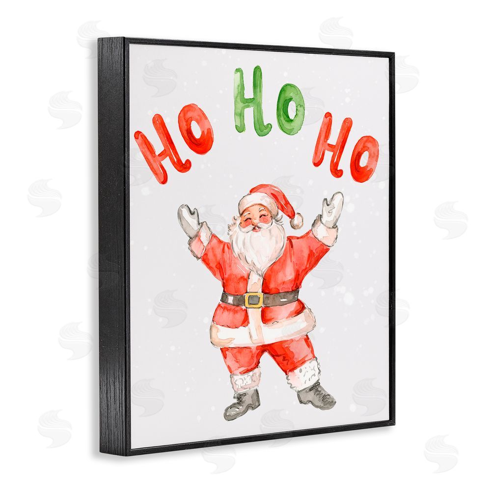 Elena Fay Ho Ho Ho Jolly Santa Claus Black Framed Giclee Art Print