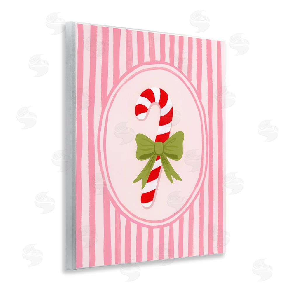 Courtney Haley Candy Cane with Ribbon Stripes Wall Plaque Art Print