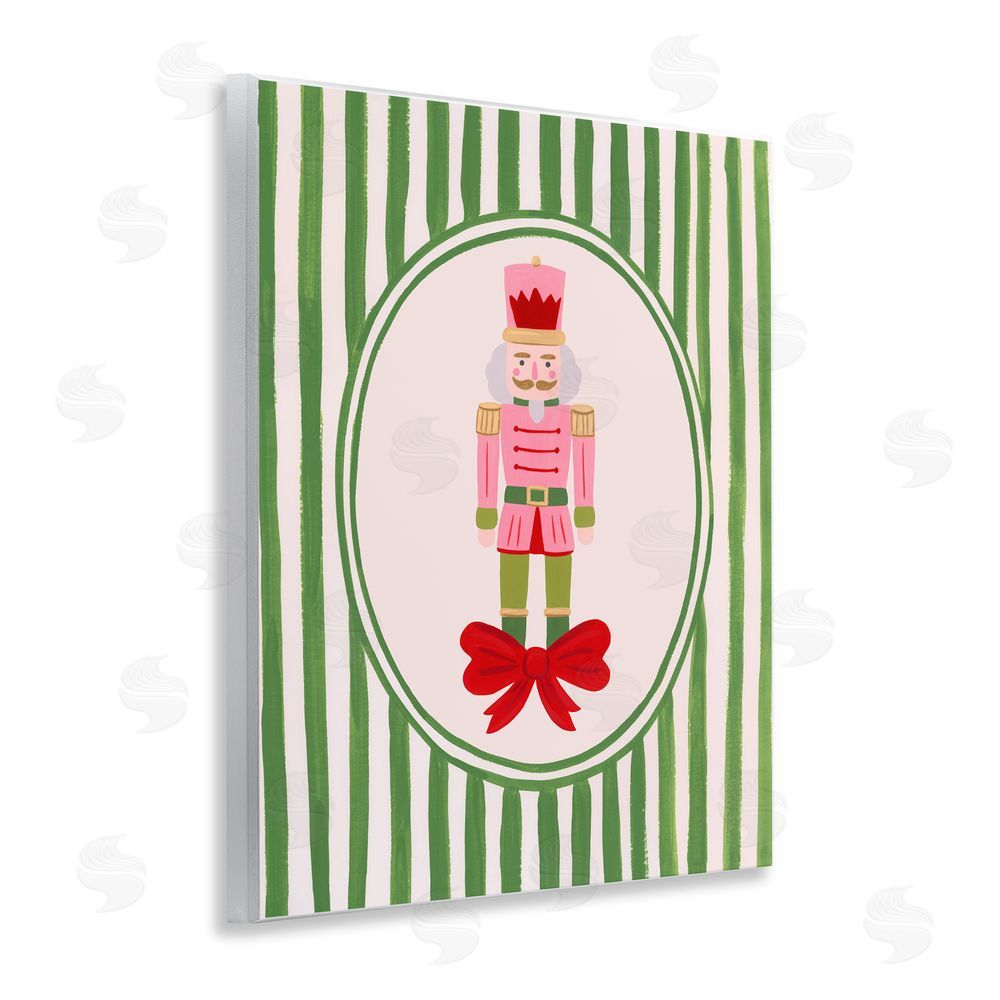Courtney Haley Nutcracker with Ribbon Stripes Wall Plaque Art Print