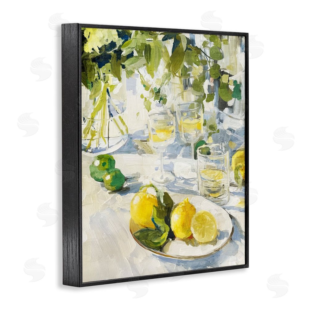 Annabelle Hall Meringue Lemons Table Spread Blacked Framed Giclee Wall Art Print