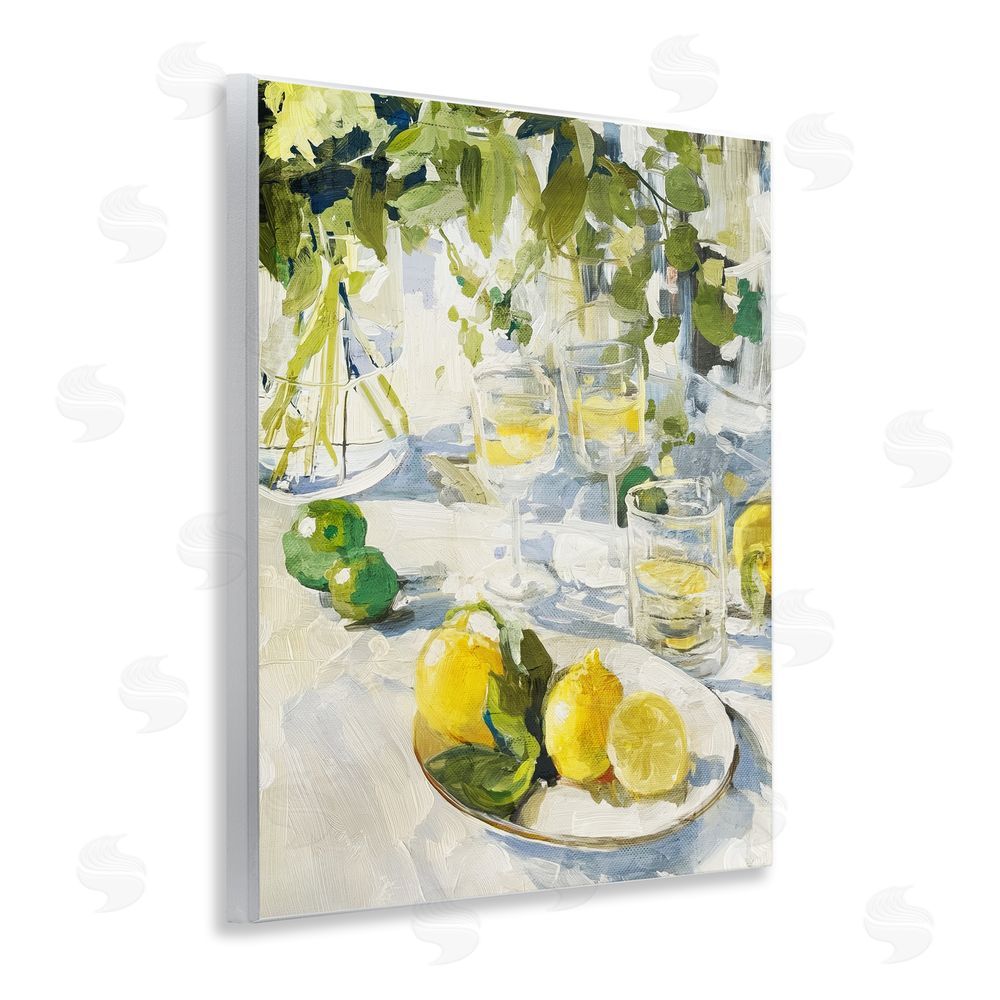 Annabelle Hall Meringue Lemons Table Spread Wooden Wall Plaque Art Print