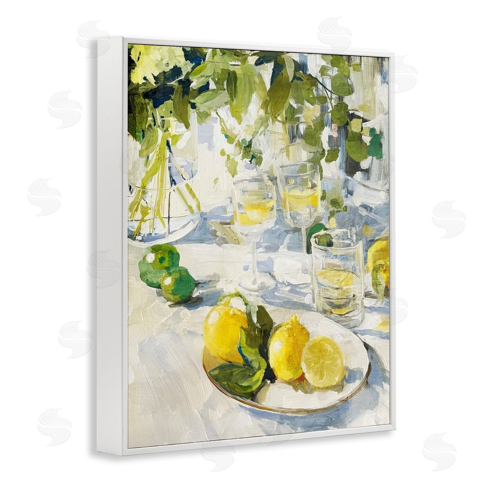 Annabelle Hall Meringue Lemons Table Spread White Framed Giclee Wall Art Print