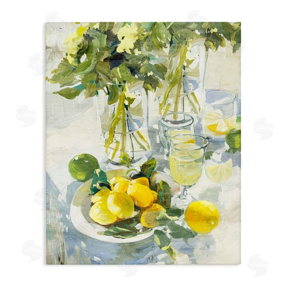 Annabelle Hall Fresh Kitchen Lemons Spread Stretched Canvas Wall Art