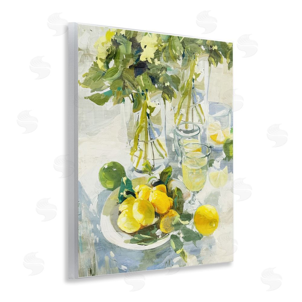 Annabelle Hall Fresh Kitchen Lemons Spread Wooden Wall Plaque Art Print