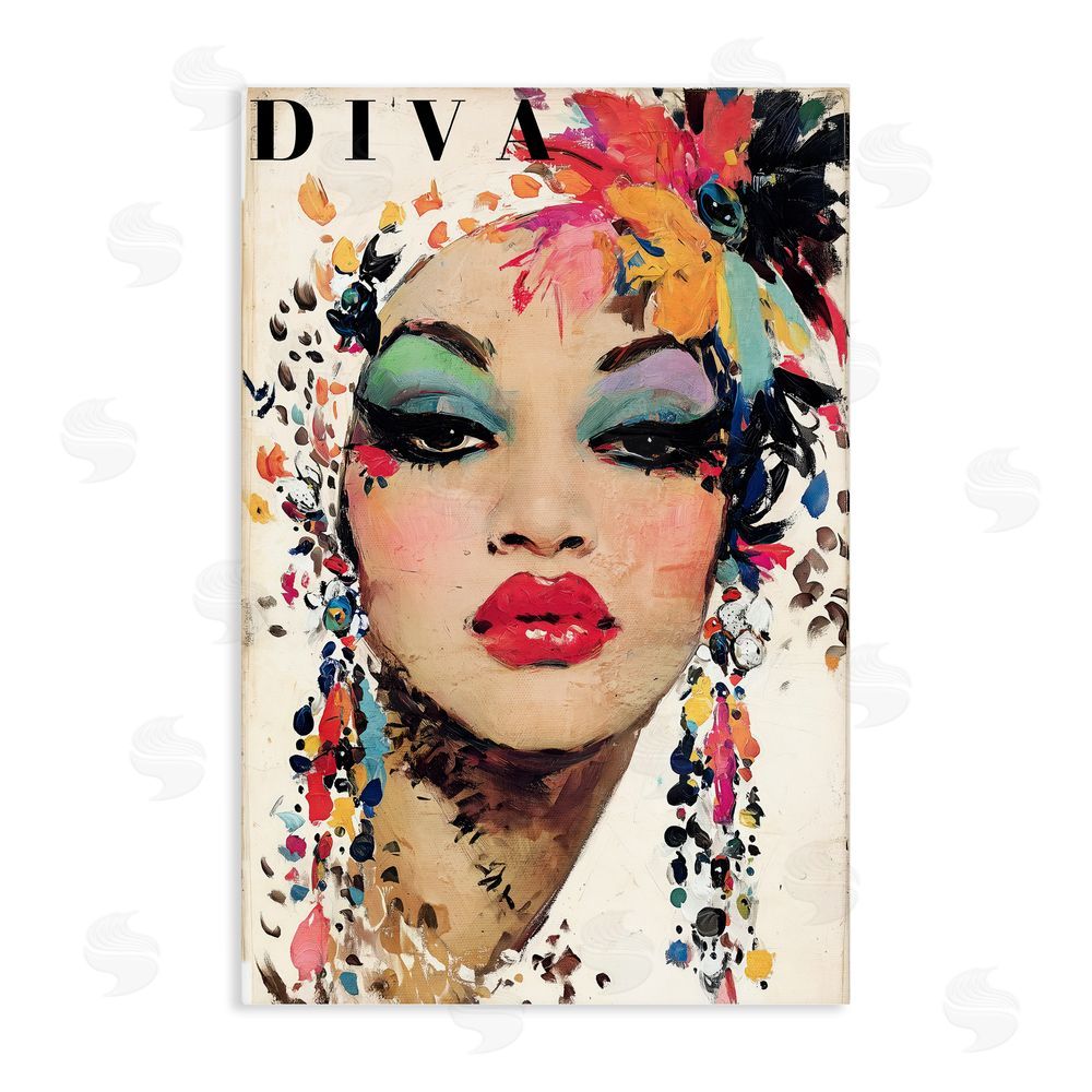 Annabelle Hall Diva Fashion Portrait Stretched Canvas Wall Art