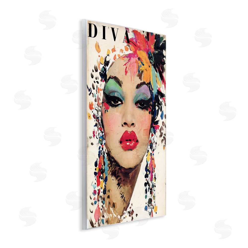 Annabelle Hall Diva Fashion Portrait Wooden Wall Plaque Art Print