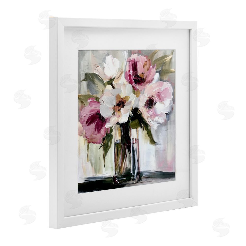 Annabelle Hall Resonance Flower Vase White Framed Print Under Glass Wall Art