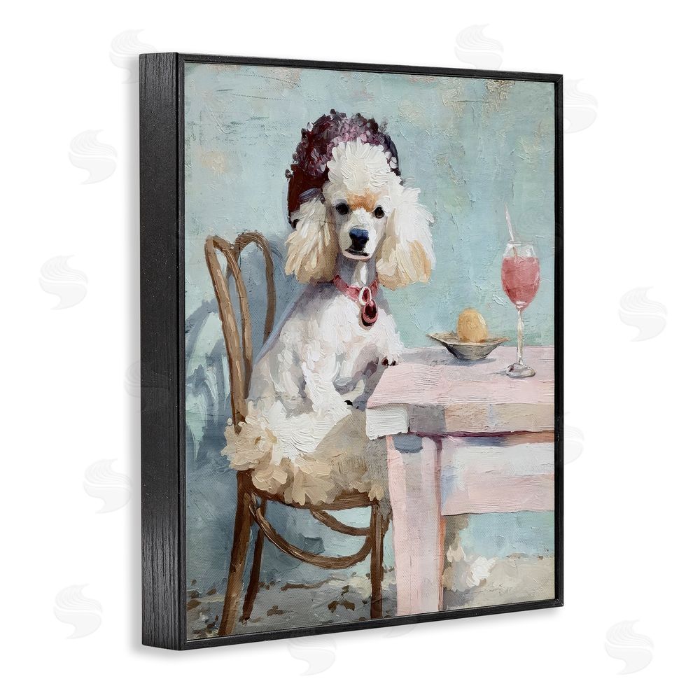 Annabelle Hall Ladies Who Lunch Poodle Blacked Framed Giclee Wall Art Print