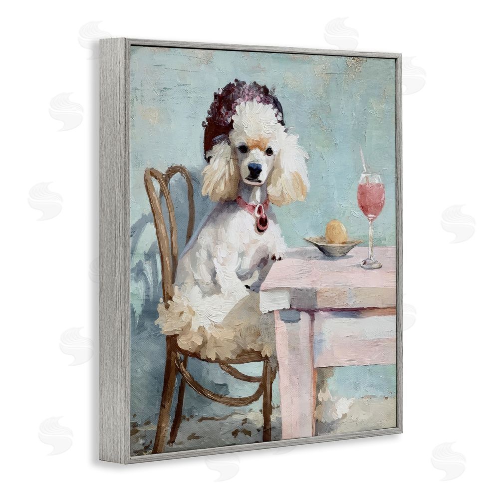 Annabelle Hall Ladies Who Lunch Poodle Gray Framed Giclee Wall Art Print
