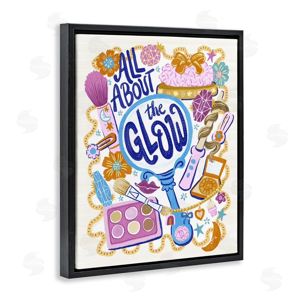 Connie Summers All About The Glow Makeup Black Floating Frame Canvas Wall Art Print